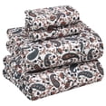 thumbnail image 1 of RUVANTI 100% Cotton Sheets – King Size Percale Bedding, Cooling & Breathable Floral Design, Durable with a Crisp, Soft & Comfortable Feel, 16" Deep Pocket, 4-Piece Set, Teal Paisley, 1 of 8