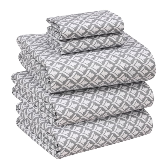 RUVANTI 100% Cotton Sheets – Split King Size Percale Bedding, Cooling & Breathable Floral Design, Durable with a Crisp, Soft & Comfortable Feel, 16" Deep Pocket, 5-Piece Set, Idiomatic Expression