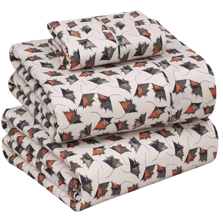 RUVANTI 100% Cotton Sheets – Twin Size Percale Bedding, Cooling & Breathable Floral Design, Durable with a Crisp, Soft & Comfortable Feel, 16" Deep Pocket, 3-Piece Set, Hope