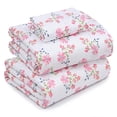 thumbnail image 1 of RUVANTI 100% Cotton Sheets – Twin Size Percale Bedding, Cooling & Breathable Floral Design, Durable with a Crisp, Soft & Comfortable Feel, 16" Deep Pocket, 3-Piece Set, Bloomex, 1 of 8