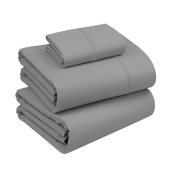 RUVANTI 100% Cotton Sheets – Twin Size Percale Bedding, Cooling & Breathable, Durable with a Crisp, Soft & Comfortable Feel, 16" Deep Pocket, 3-Piece Set, Dark Grey