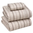 thumbnail image 1 of RUVANTI 100% Cotton Sheets – Twin XL Size Percale Bedding, Cooling & Breathable Floral Design, Durable with a Crisp, Soft & Comfortable Feel, 16" Deep Pocket, 3-Piece Set, Brown Stripes, 1 of 7