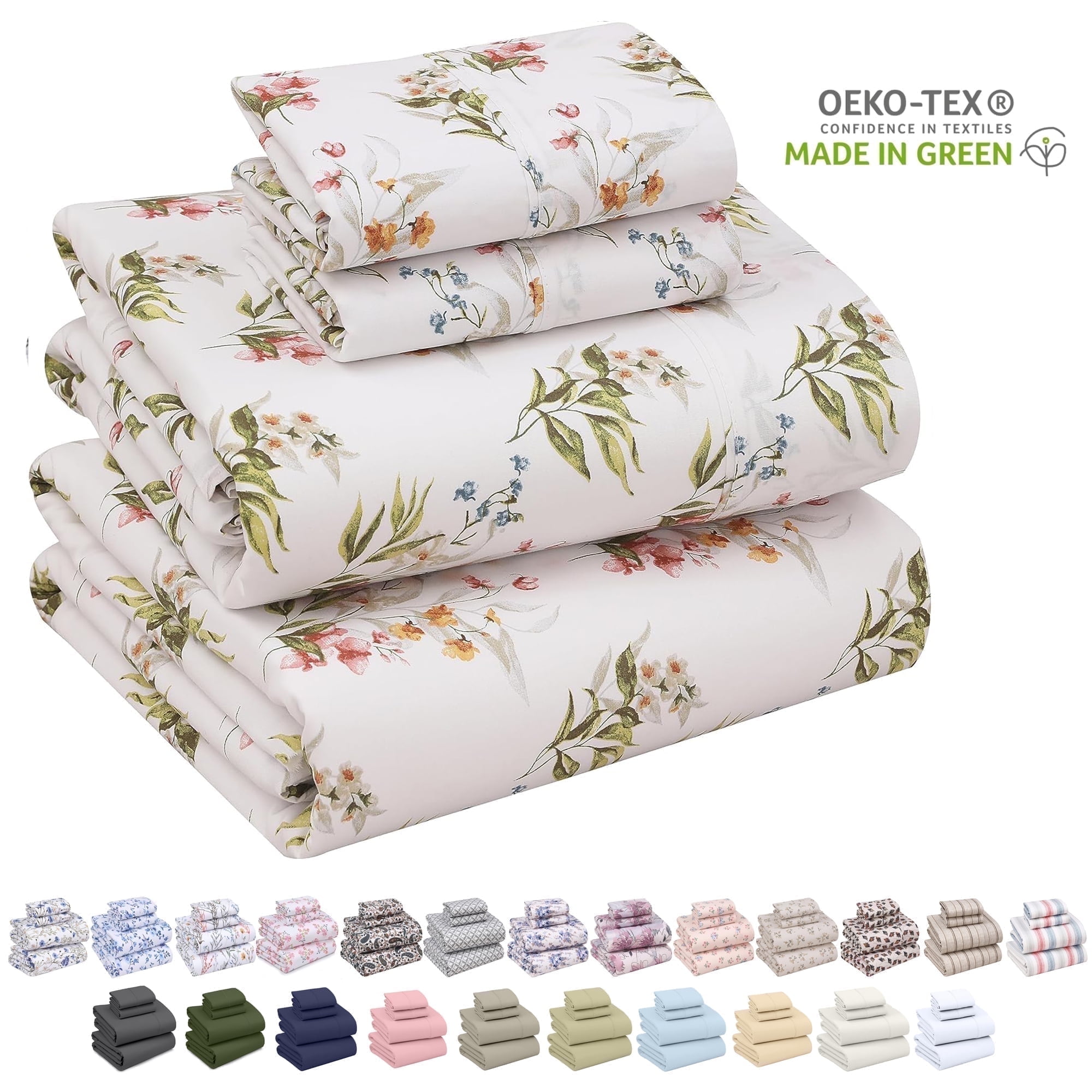 Ruvanti 100% Cotton Sheets Full Size Bed Sheet Set–16 inches Deep ...