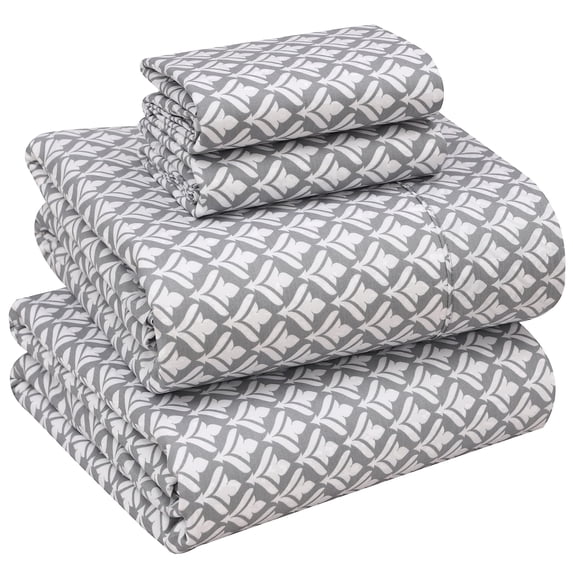 RUVANTI 100% Cotton Sheets – Full Size Percale Bedding, Cooling & Breathable Floral Design, Durable with a Crisp, Soft & Comfortable Feel, 16" Deep Pocket, 4-Piece Set, Idiomatic Expression