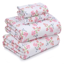 RUVANTI 100% Cotton Sheets – King Size Percale Bedding, Cooling & Breathable Floral Design, Durable with a Crisp, Soft & Comfortable Feel, 16" Deep Pocket, 4-Piece Set, Bloomex