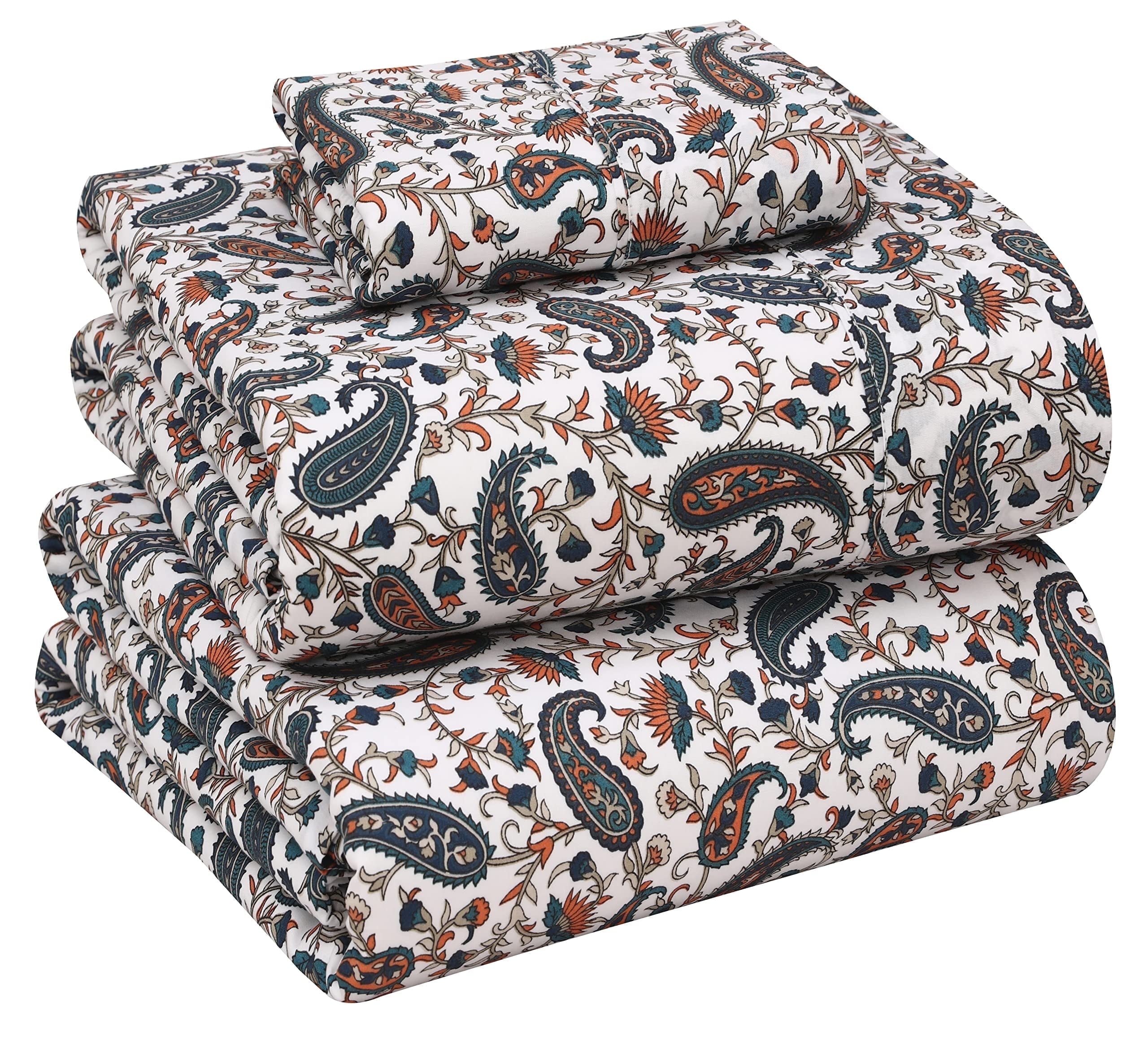 Ruvanti 100 Cotton Sheets for Twin Size Bed Crispy Cooling Percale