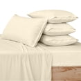 thumbnail image 1 of RUVANTI 100% Cotton Percale Sheets Split King Size 7 Piece Set, Cooling Bed Sheets for Hot Sleepers, Deep Pocket 16”, Breathable Lightweight & Durable, Crisp Hotel Style Sheets, Cloud Cream, 1 of 7