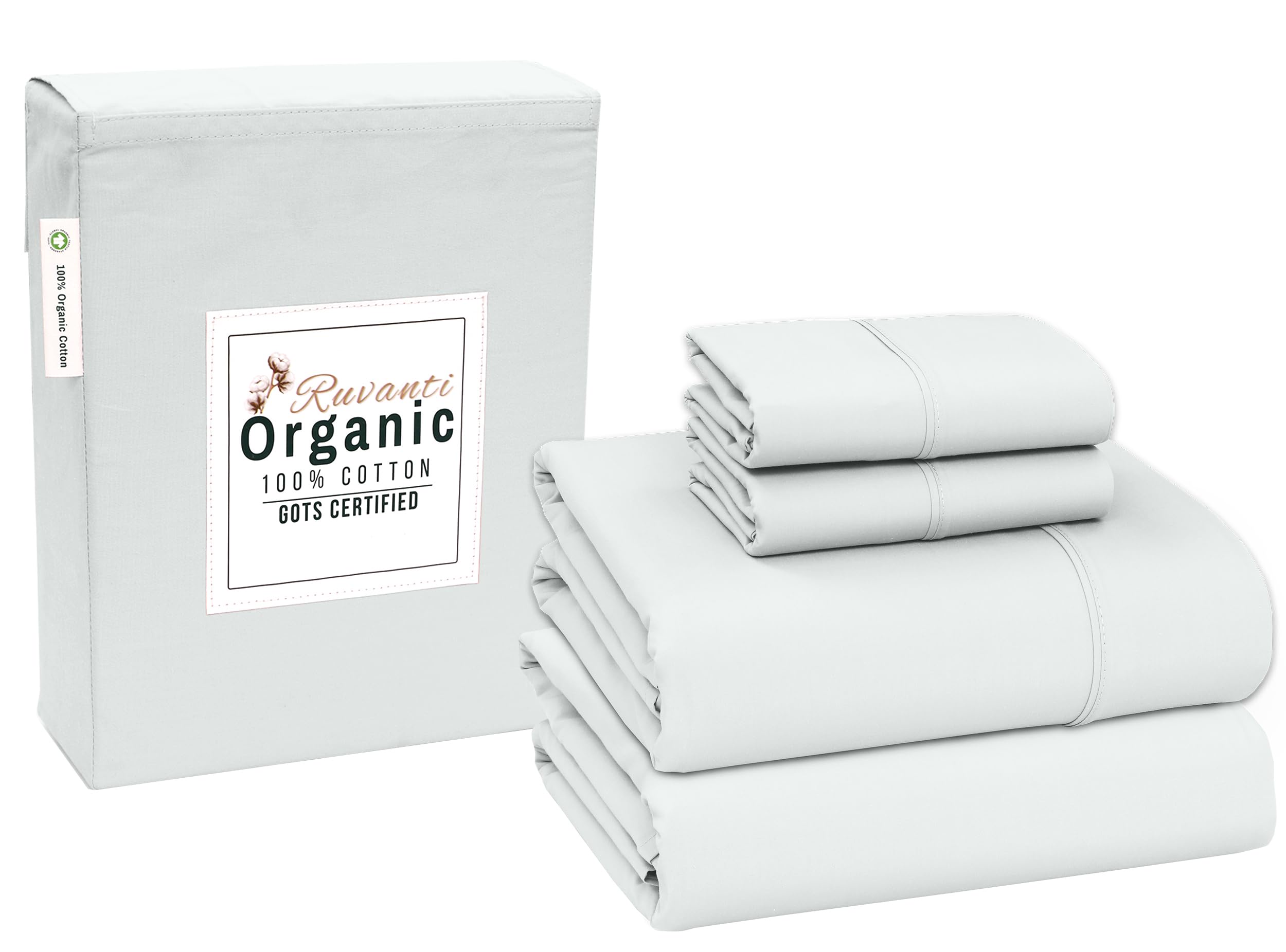 RUVANTI 100 Organic Cotton Sheets Certified for GOTS Breathable