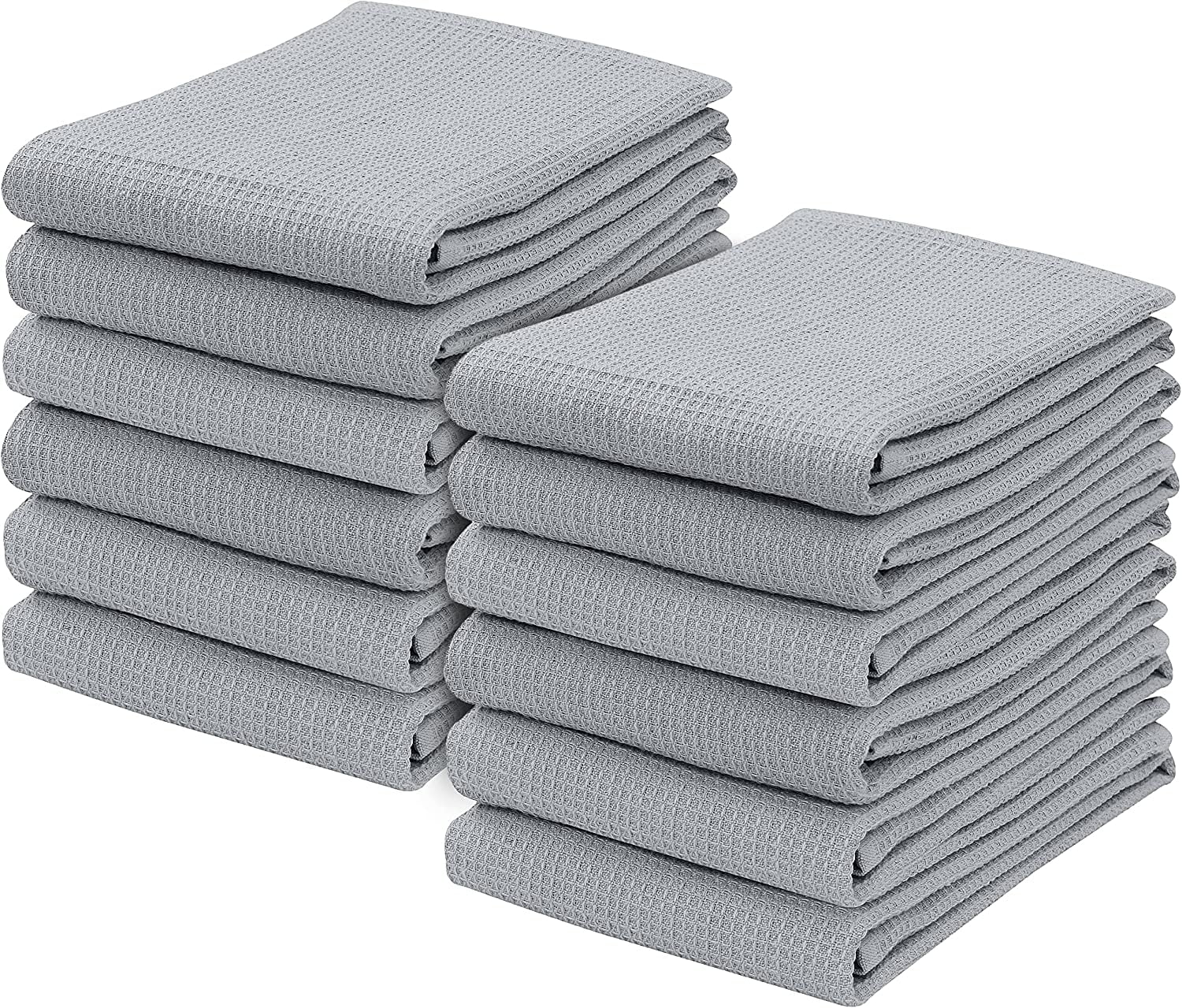 VeraSong Waffle Weave Kitchen Towels Thick Microfiber Dish Drying Towels  Absorbent Tea Towels Hand Towel Lint Free 16Inch x 24Inch 3 Pack Khaki