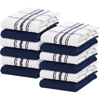  Zeppoli Classic Kitchen Towels - 6 Pack - 20 by 28 inches -  100% Natural Cotton Dish Reusable Cleaning Cloths - Super Absorbent -  Machine Washable Hand Towels (Aqua): Home & Kitchen