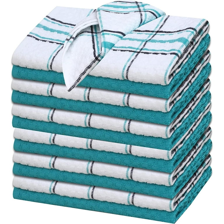 100% Cotton Terry Kitchen Dish Cloths, Ultra Soft and Absorbent