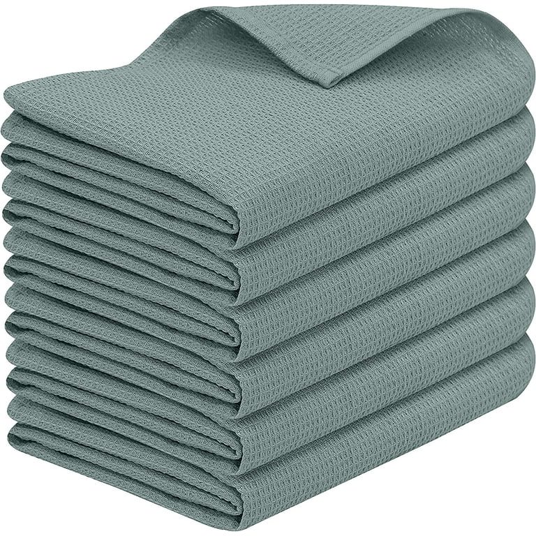 Ruvanti 6 Pack 100% Cotton 15x29 inch Kitchen Towels, Dish Towels for  Kitchen, Soft, Washable, Super Absorbent Waffle Weave Tea Towels Linen  Dishcloth for Quick Drying, Cleaning, Dish Rags – Gray 