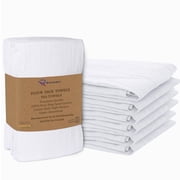 Ruvanti 6 Pack Flour Sack Towels 28x28 inch, 100% Ring Spun Cotton Tea Towels, Machine Washable. Highly Absorbent, Perfect for Dish Drying, Cleaning - White