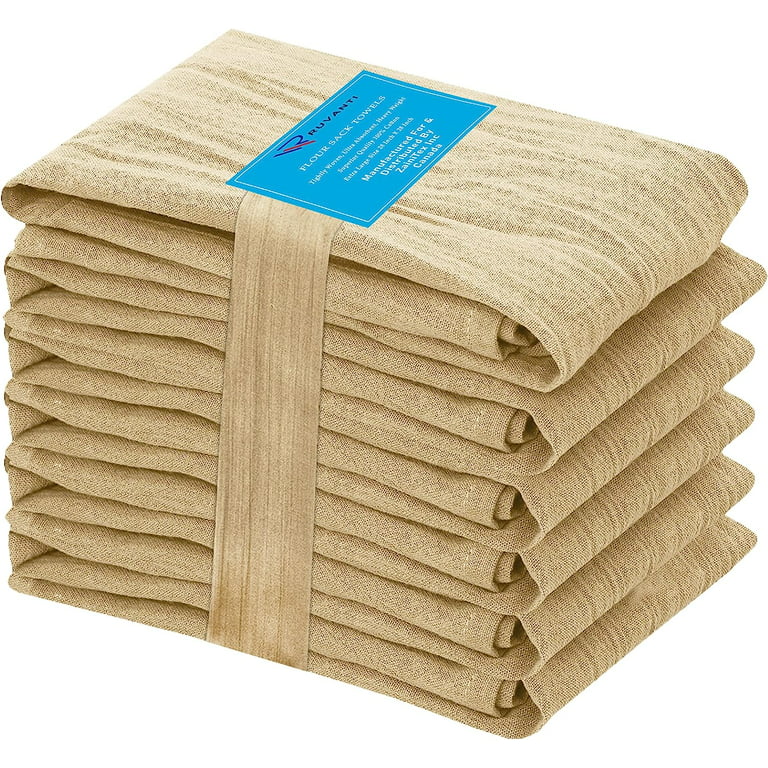 Ruvanti 6 Pack Extra Large Flour Sack Towels 28x28 inch 100