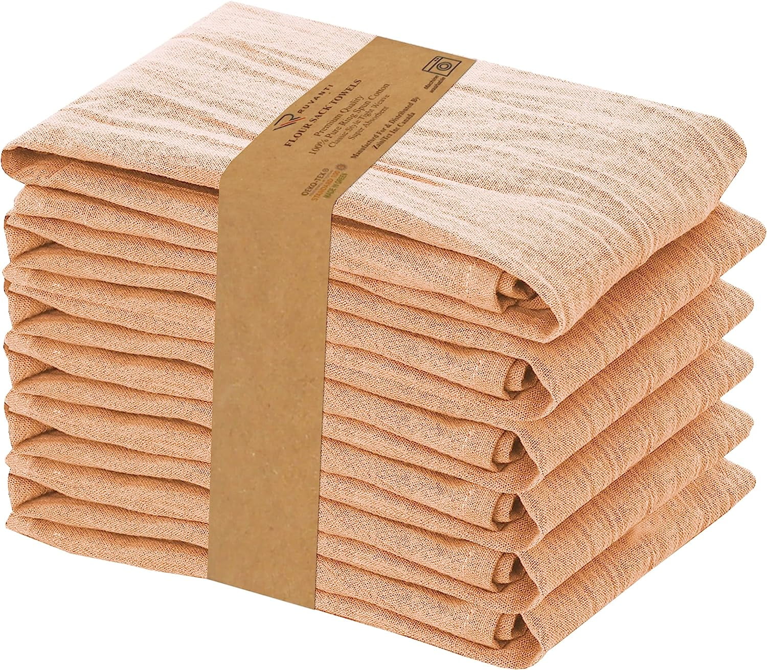  ACCENTHOME Natural Cotton Linen Napkin Set of 12 18x18