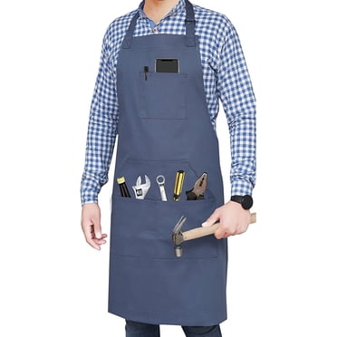 LINEN CLOSET Professional Chef Bib Apron – With Pockets, Multi-Coloured, One Size – For Men Women BBQ Cooking Cleaning