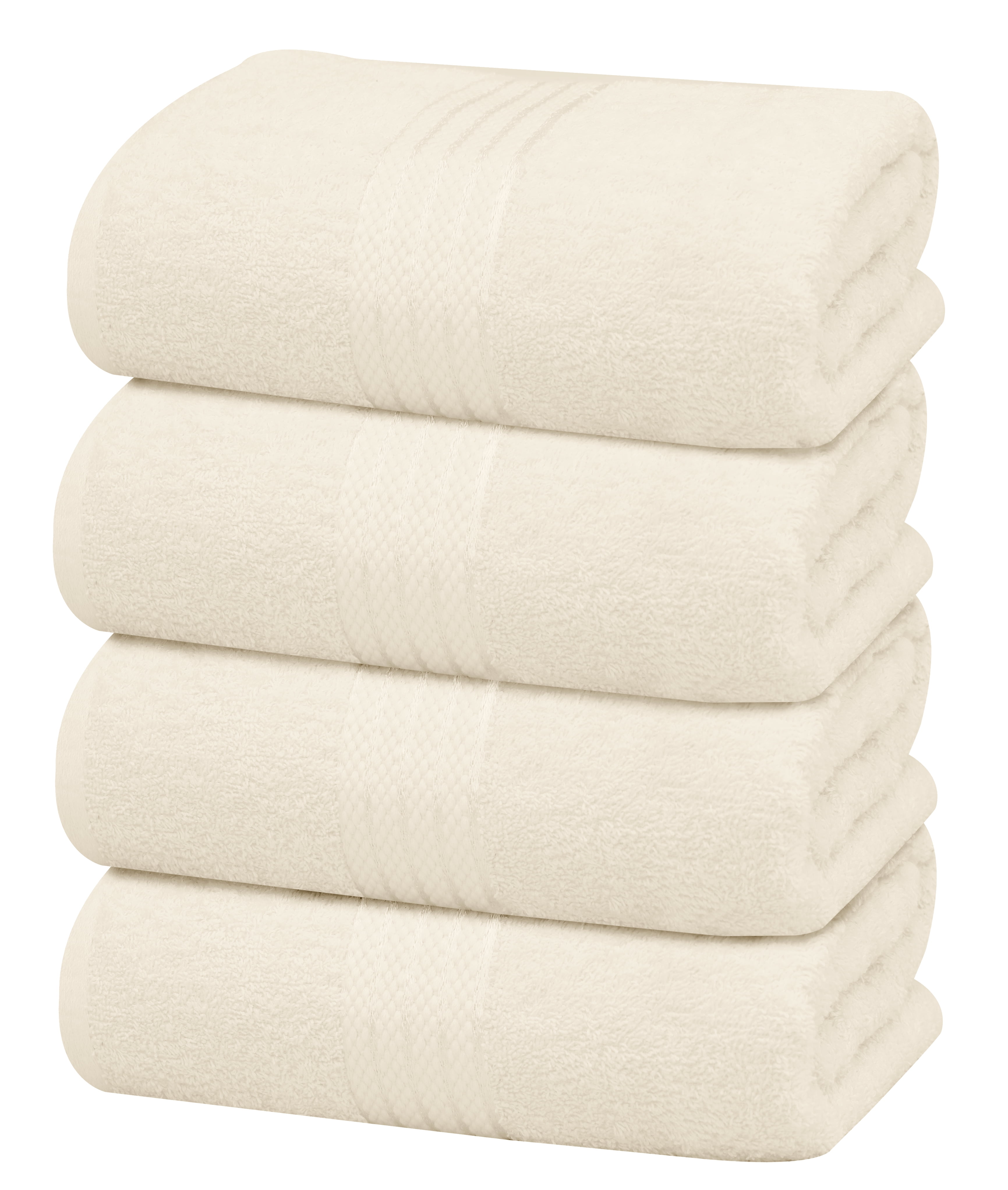 Ruvanti Bath Towels 4 Pcs (27x54 inch, Cream) 100% Cotton Extra Large  Bathroom Towel Set. Super Soft, Highly Absorbent, Quick Dry, Lightweight &  Washable Luxury Towels for Bathroom, Home, Spa, Hotel. 