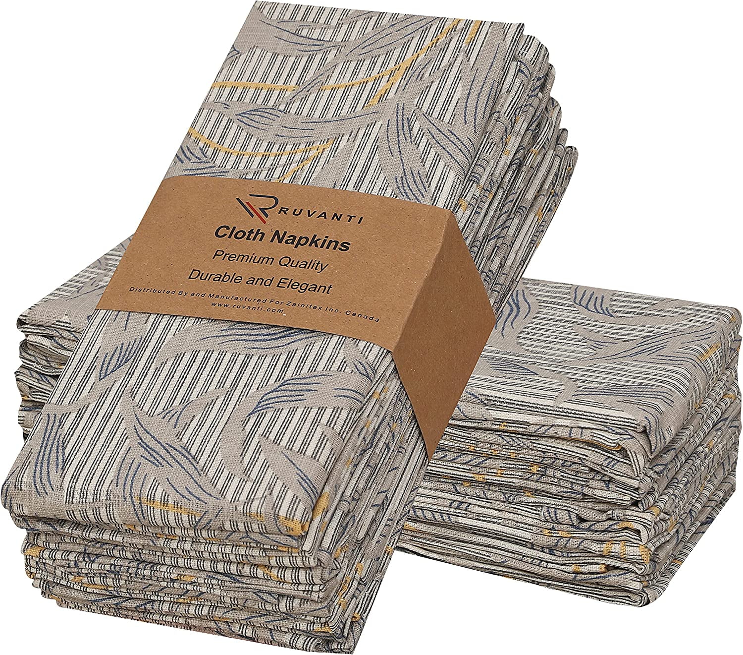 Ruvanti Cloth Napkins 12 Pack 18x18 Inch Dinner Napkins, Soft