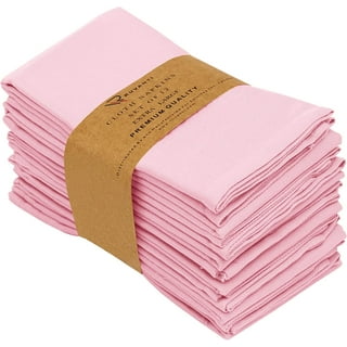  6 Pack Handmade Cloth Napkins Pink, Cotton Dinner