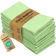Ruvanti Cloth Napkins Set of 12, 18x18 inches Napkins Cloth Washable, Soft, Durable, Absorbent, Cotton Blend. Table Dinner Napkins Cloth for Hotel, Lunch, Restaurant, Wedding Parties - Light Green