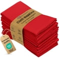 thumbnail image 1 of Ruvanti Cloth Napkins Set of 12, 18x18 inches Napkins Cloth Washable, Soft, Durable, Absorbent, Cotton Blend. Table Dinner Napkins Cloth for Hotel, Weddings, Dinner, Christmas Parties - Red, 1 of 10