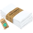 thumbnail image 1 of Ruvanti Cloth Napkins Set of 4, 18x18 Inches Napkins Cloth Washable, Soft, Durable, Absorbent, Cotton Blend. Table Dinner Napkins Cloth for Hotel, Lunch, Restaurant, Wedding Parties - White, 1 of 8