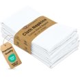 thumbnail image 1 of Ruvanti Cloth Napkins Set of 4, 18x18 Inches Napkins Cloth Washable, Soft, Durable, Absorbent, Cotton Blend. Table Dinner Napkins Cloth for Hotel, Lunch, Restaurant, Wedding Parties - White, 1 of 7
