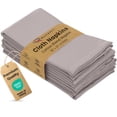 thumbnail image 1 of Ruvanti Cloth Napkins Set of 6, 18x18 Inches Napkins Cloth Washable, Soft, Durable, Absorbent, Cotton Blend. Table Dinner Napkins Cloth for Hotel, Lunch, Restaurant, Wedding Parties - Coffee Grey, 1 of 8