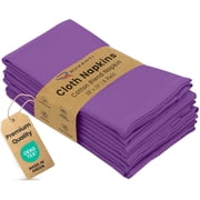 Ruvanti Cloth Napkins Set of 6, 18x18 Inches Napkins Cloth Washable, Soft, Durable, Absorbent, Cotton Blend. Table Dinner Napkins Cloth for Hotel, Lunch, Restaurant, Wedding Parties - Purple