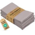 thumbnail image 1 of Ruvanti Cloth Napkins Set of 6, 18x18 Inches Napkins Cloth Washable, Soft, Durable, Absorbent, Cotton Blend. Table Dinner Napkins Cloth for Hotel, Lunch, Restaurant, Wedding Parties - Coffee Grey, 1 of 8