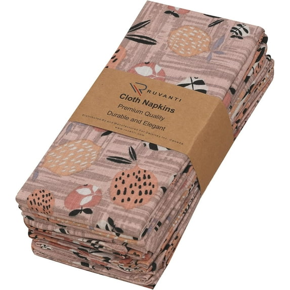 Ruvanti Cloth Napkins Set of 6 Cotton 100%, 18x18 inches Napkins Cloth Washable, Soft, Absorbent. Cotton Napkins for Parties, Christmas, Thanksgiving, Weddings, Dinner Napkins Cloth - Dusty Palette