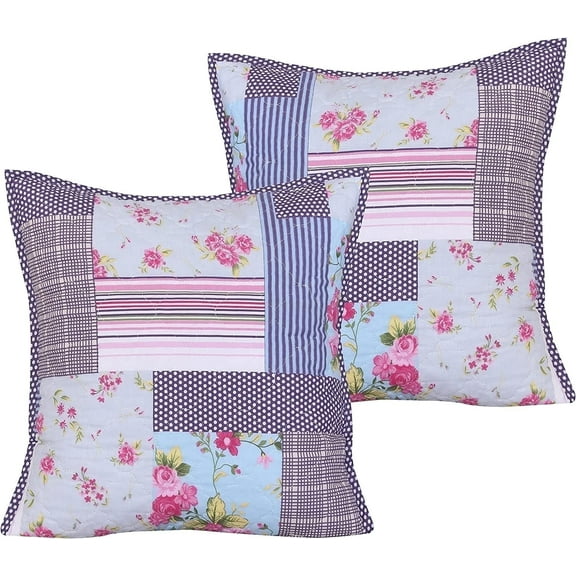 Ruvanti - Dec/Throw Pillow Cozy Square Decorative T-200 Satin 100% Cotton - 2 Pack (18"x18") Cover Only - Pink Rose Design