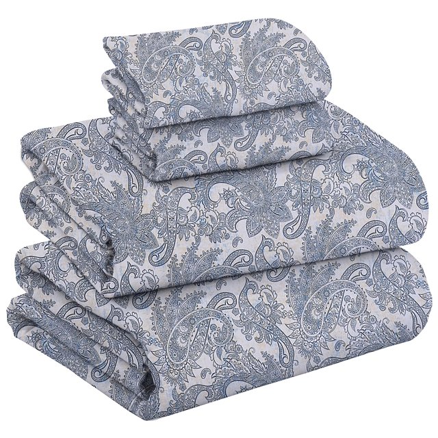 Ruvanti Flannel Sheets Full Size 100 Cotton Brushed Bed Sheet Sets