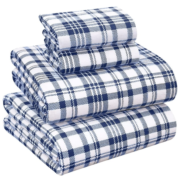 Ruvanti Flannel Sheets Full Size 100 Cotton Brushed Bed Sheet Sets