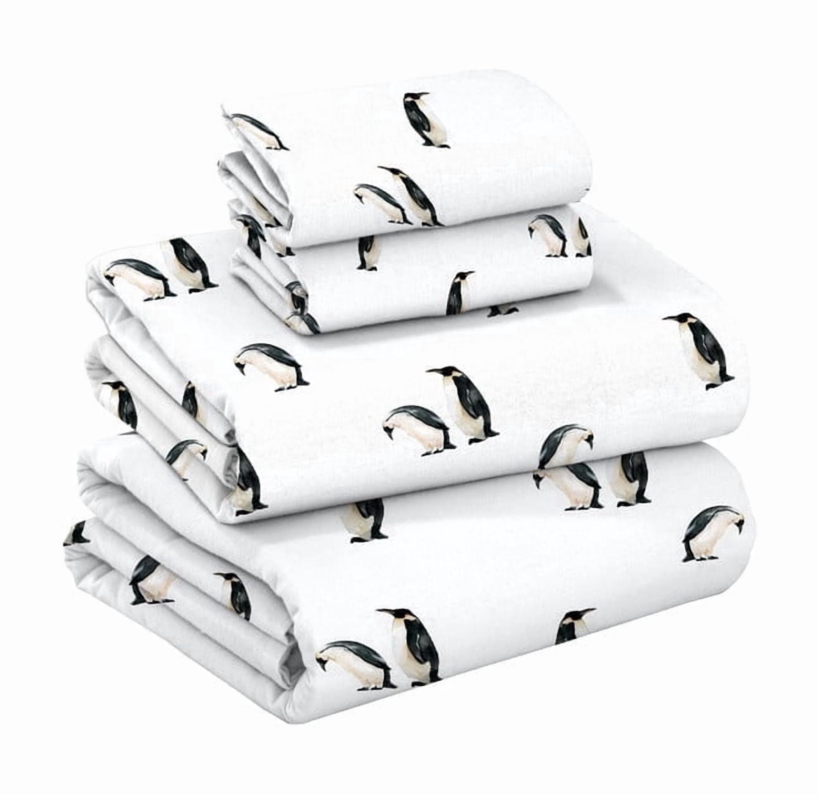 Ruvanti Flannel Sheets Full Size - GOTS Certified 100% Organic Cotton, 4 Piece Warm, Soft & Breathable Set, Deep Pocket Snug Fit, Double Brushed Cozy All Season Bedding, Polar Parade