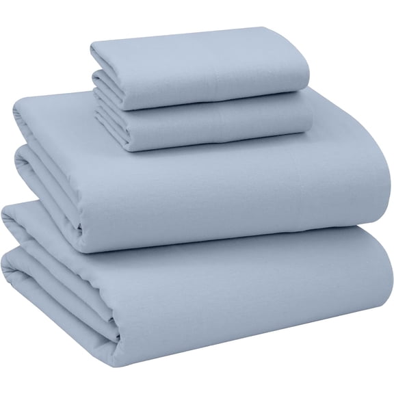 RUVANTI Flannel Sheets King Size - 100% Cotton Brushed King Size Sheets Set - Deep Pockets 16 Inches Bed Sheets - All Seasons Breathable & Extra Soft - Warm & Cozy, 4 Piece, Niagra Mist