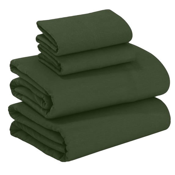 RUVANTI 100% Cotton Flannel Sheets Split King Size - 5 Piece Warm, Soft & Breathable, Deep Pocket, Double Brushed Cozy All Season Bedding Set, Olive Green