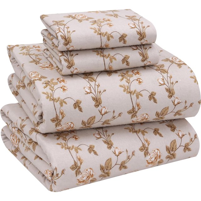 Ruvanti Flannel Sheets Queen Size 100 Cotton Brushed Flannel Bed