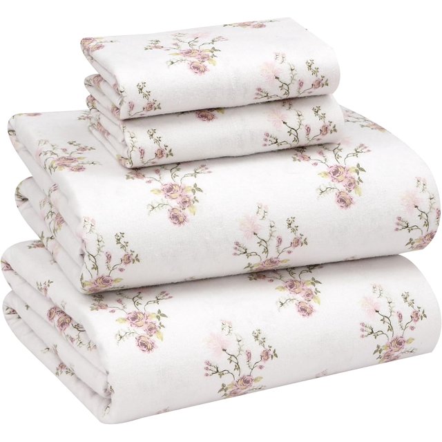 Ruvanti Flannel Sheets Queen Size 100 Cotton Brushed Flannel Bed