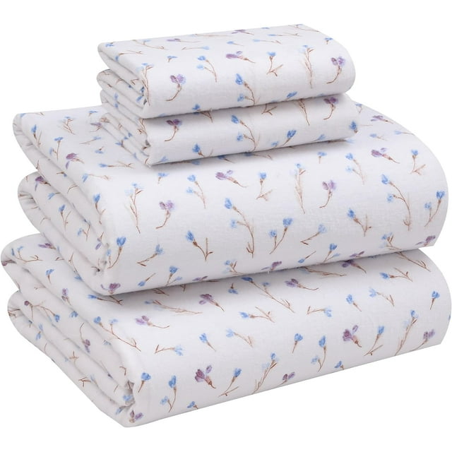 Ruvanti Flannel Sheets Queen Size 100 Cotton Brushed Flannel Bed