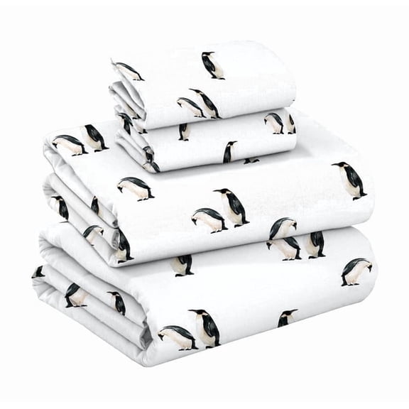 RUVANTI Flannel Sheets Queen Size - GOTS Certified 100% Organic Cotton, 4 Piece Warm, Soft & Breathable Set, Deep Pocket Snug Fit, Double Brushed Cozy All Season Bedding, Polar Parade