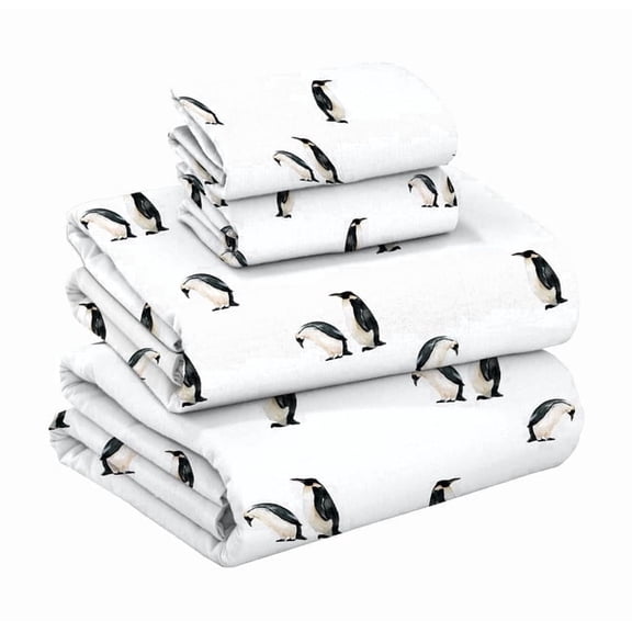 RUVANTI Flannel Sheets Queen Size - GOTS Certified 100% Organic Cotton, 4 Piece Warm, Soft & Breathable Set, Deep Pocket Snug Fit, Double Brushed Cozy All Season Bedding, Polar Parade