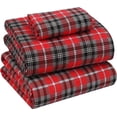 thumbnail image 1 of RUVANTI Flannel Sheets Twin Size - 100% Cotton Double Brushed Twin Sheets Set, Deep Pockets 16 Inches, All Seasons Breathable & Extra Soft Bed Sheets, Warm & Cozy, 3 Piece, Red Plaid, 1 of 8