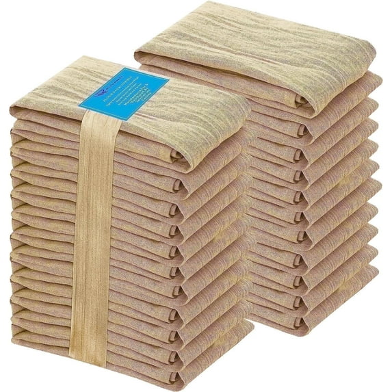 Ruvanti Flour Sack Towels 24 Pack 28"x28", Ring Spun 100% Cotton Flour Sack Dish Towels, Machine Washable, Absorbent Tea Towels - Flour Sack Kitchen Towels for Drying & Cleaning - Camel