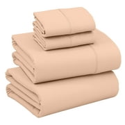 Ruvanti Full Size Sheets Set - Luxurious Silky Soft Microfiber Bedding - Cozy & Comfy - 15 Inch Deep Pocket (Fits up to 17") Hotel Bed Sheets - 4 Pcs - Peach