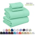 thumbnail image 1 of Ruvanti Full Size Sheets Set - Luxurious Silky Soft Microfiber Bedding - Cozy & Comfy - 15 inch Deep Pocket (Fits up to 17") Hotel Bed Sheets - 4 Pcs - Green, 1 of 9