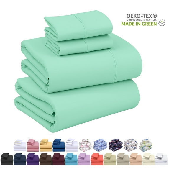 Ruvanti Full Size Sheets Set - Luxurious Silky Soft Microfiber Bedding - Cozy & Comfy - 15 inch Deep Pocket (Fits up to 17") Hotel Bed Sheets - 4 Pcs - Green