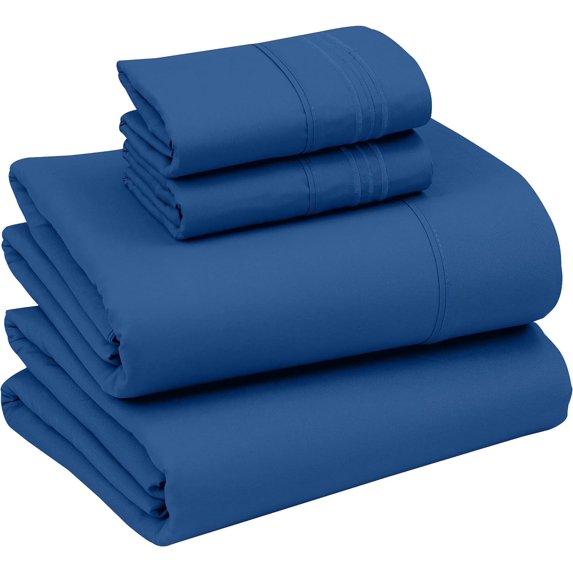 Ruvanti King Size Sheets Set - Luxurious Silky Soft Microfiber Bedding - Cozy & Comfy - 15 Inch Deep Pocket (Fits up to 17") Hotel Bed Sheets - 4 Pcs - Royal Blue