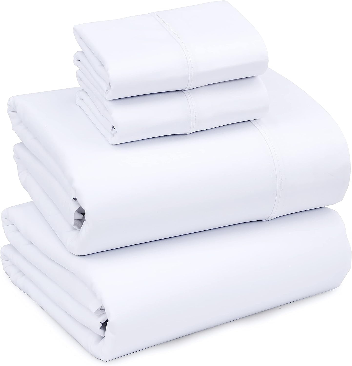 King Size White Brushed Microfiber Deep Pocket Sheet Set