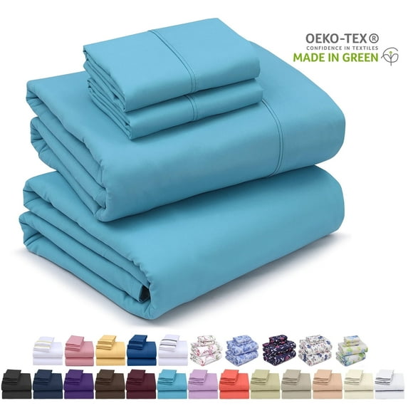 Ruvanti King Size Sheets Set - Luxurious Silky Soft Microfiber Bedding - Cozy & Comfy - 15 inch Deep Pocket (Fits up to 17") Hotel Bed Sheets - 4 Pcs - Blue